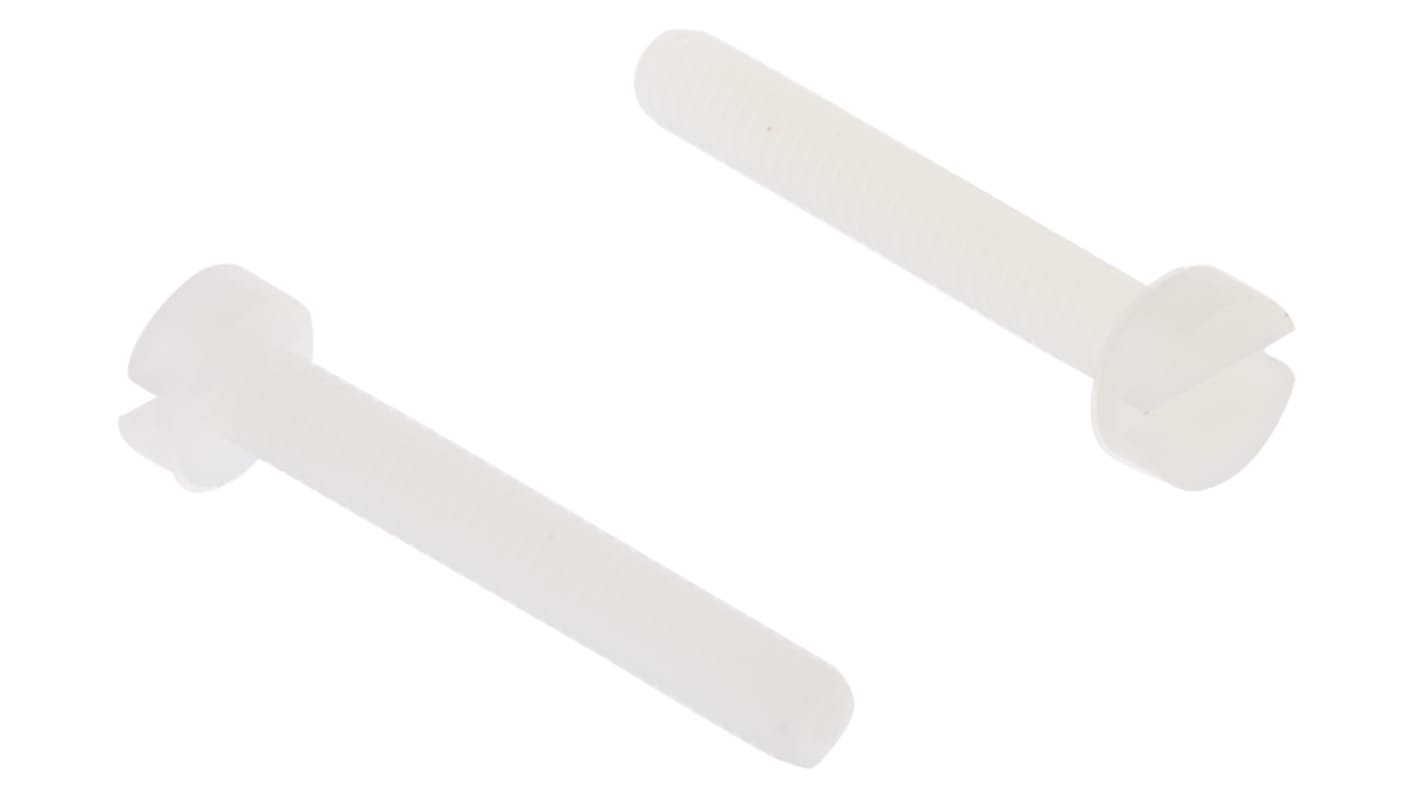 Śruby maszynowe M2.5 łeb z łbem walcowym Nylon długość 16mm skok 0.45mm
