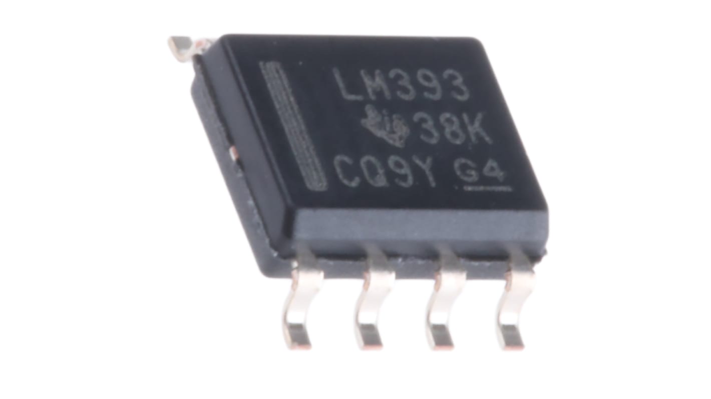 LM393DR Texas Instruments, Dual Comparator, Open Collector O/P, 1.3μs 3 → 28 V 8-Pin SOIC