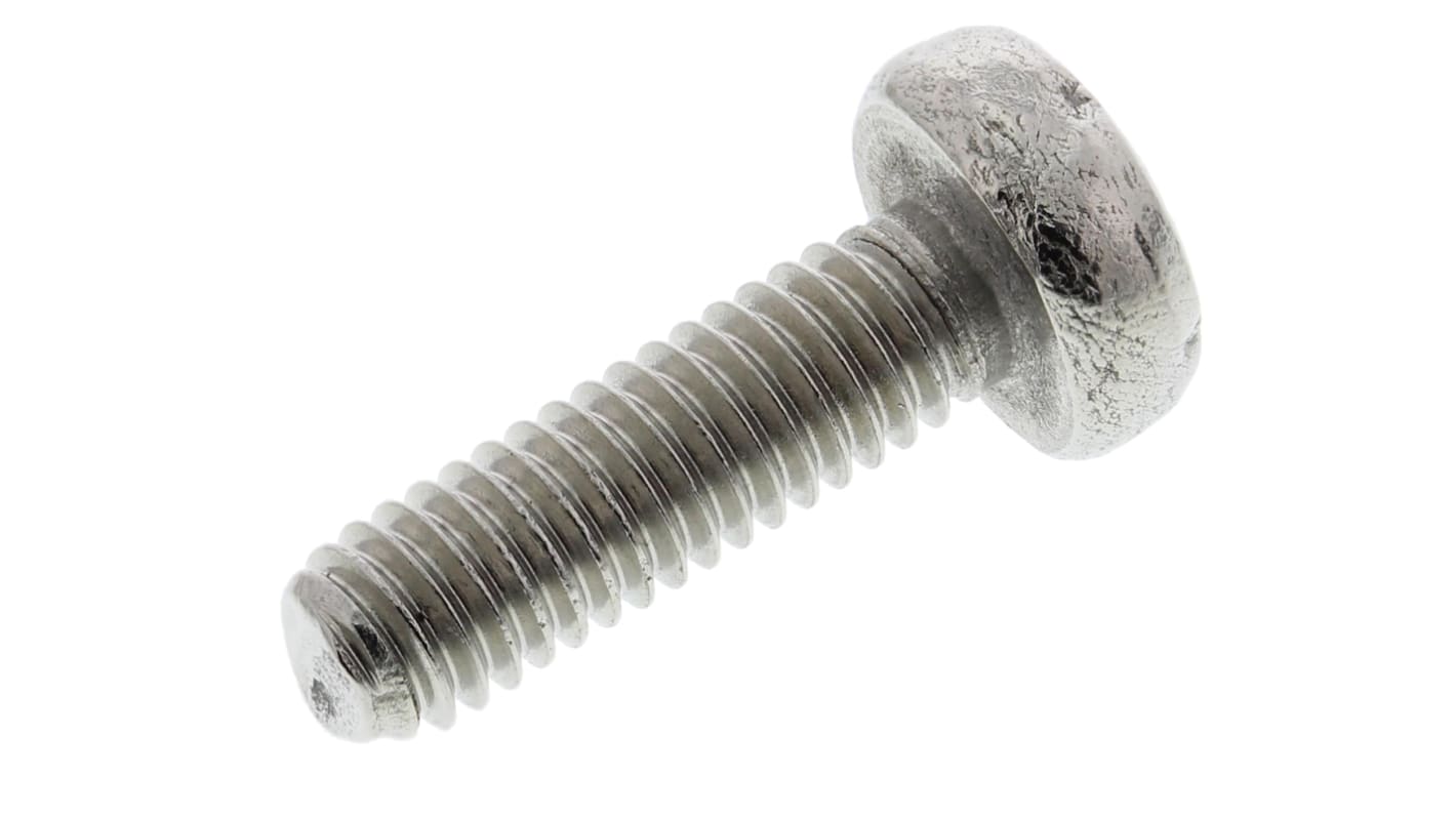 RS PRO Pozi Pan A2 304 Stainless Steel Machine Screws DIN 7985, M3.5x12mm