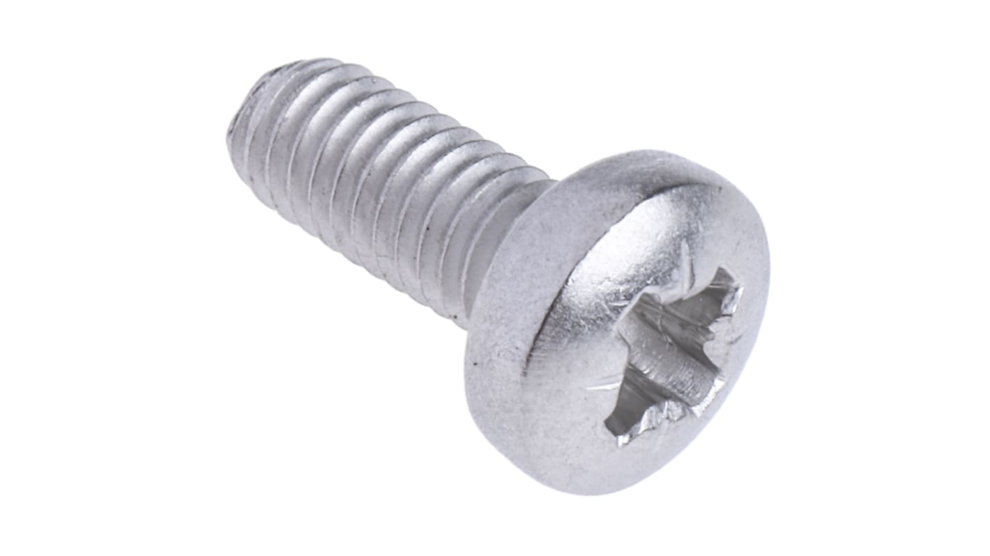 RS PRO Pozidriv Pan A2 304 Stainless Steel Machine Screws DIN 7985Z, M4x10mm