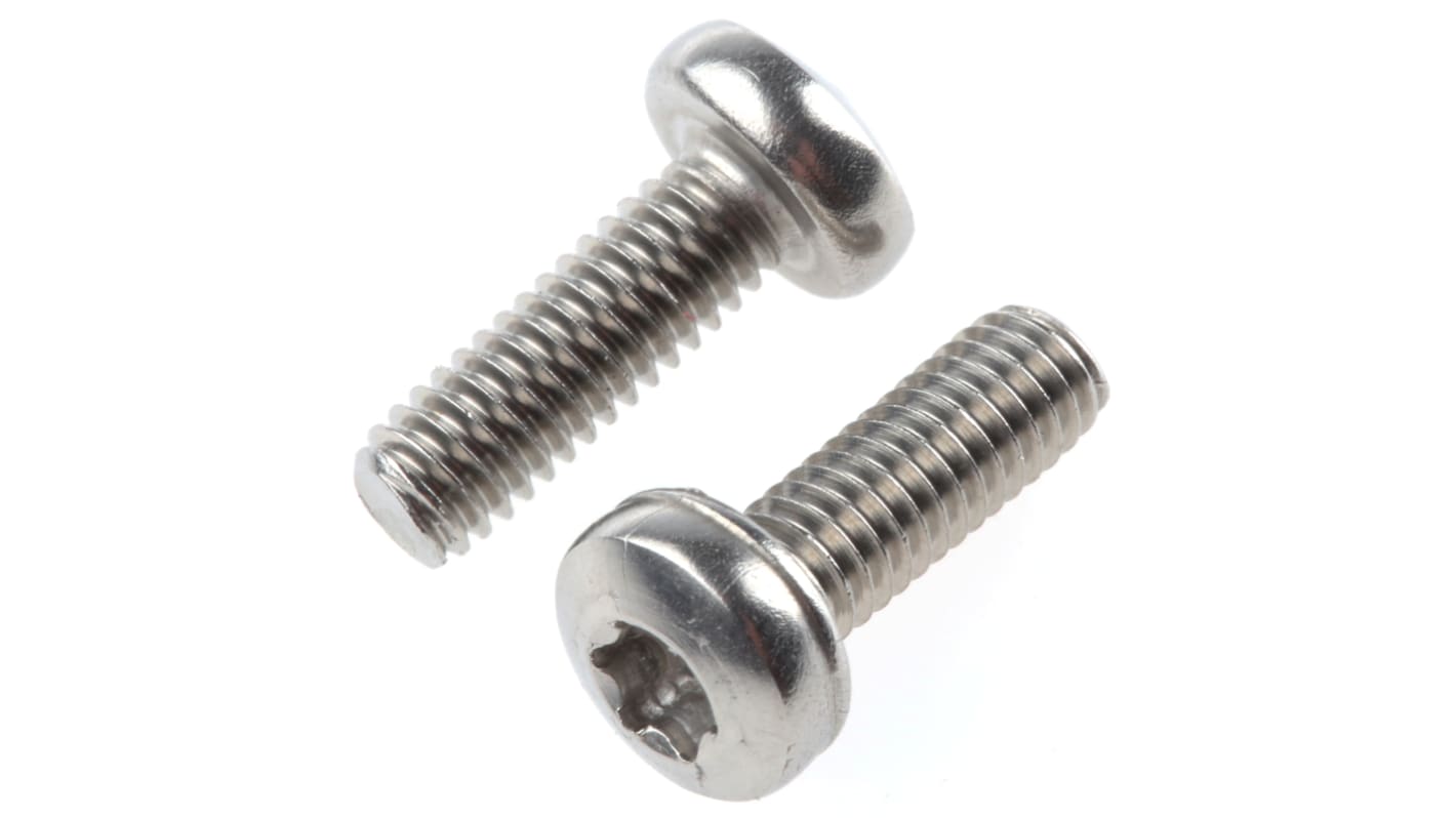 RS PRO Pozidriv Pan A2 304 Stainless Steel Machine Screws DIN 7985Z, M4x12mm