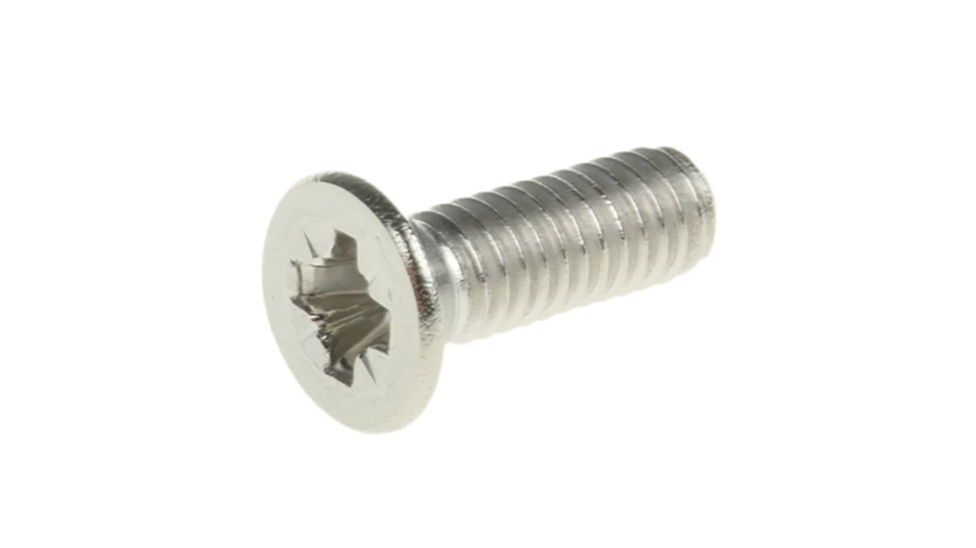 Tornillo de cabeza avellanada con huella Pozi RS PRO M4 x 12mm, paso de rosca 0.7mm, de Acero Inoxidable