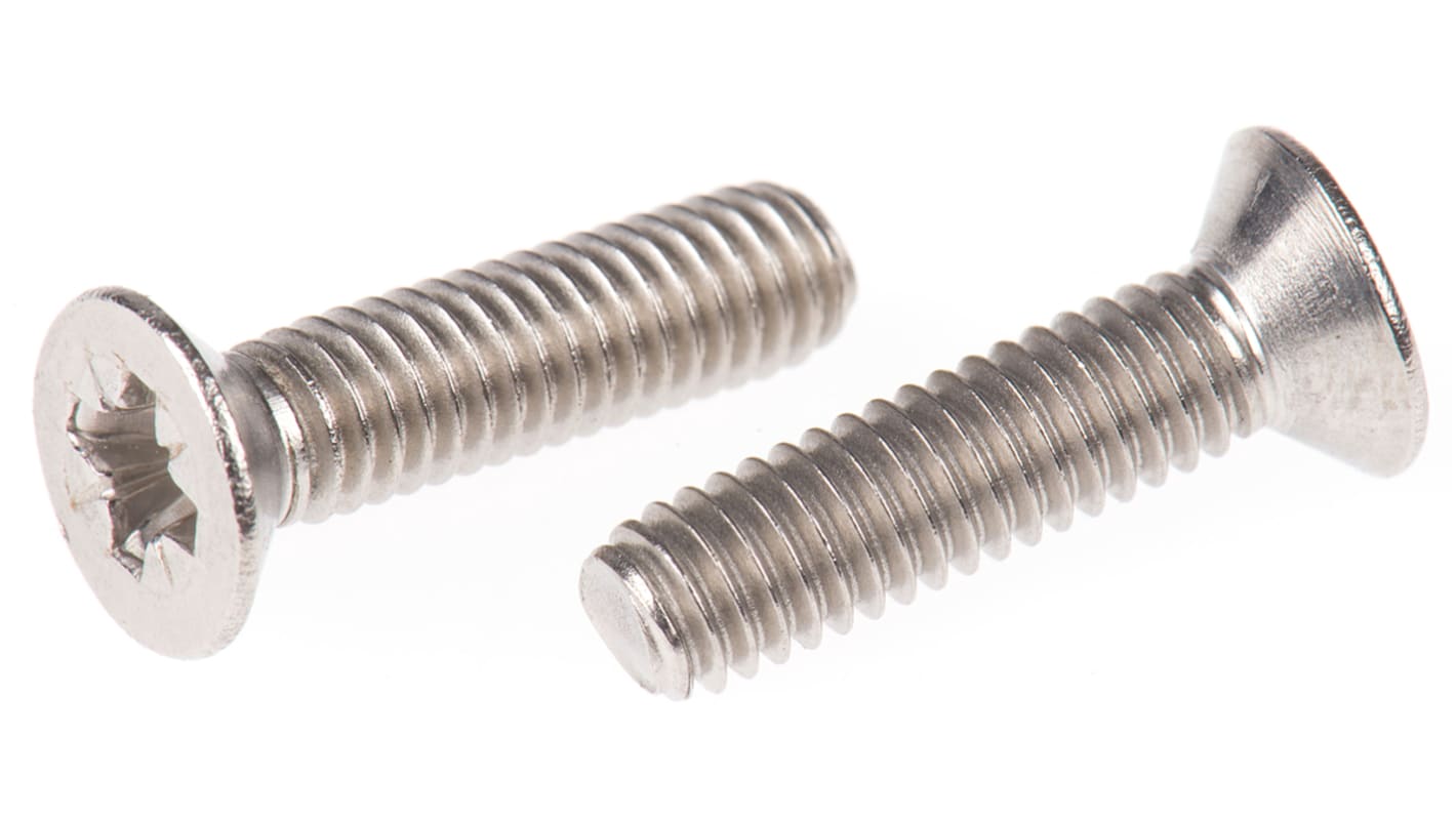 Śruby maszynowe M4 łeb z łbem stożkowym Stal nierdzewna długość 16.0mm skok 0.70mm