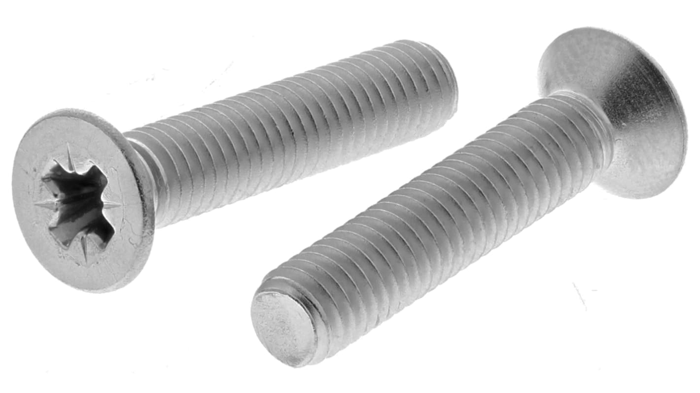 Śruby maszynowe M5 łeb z łbem stożkowym Stal nierdzewna długość 25.0mm skok 0.80mm