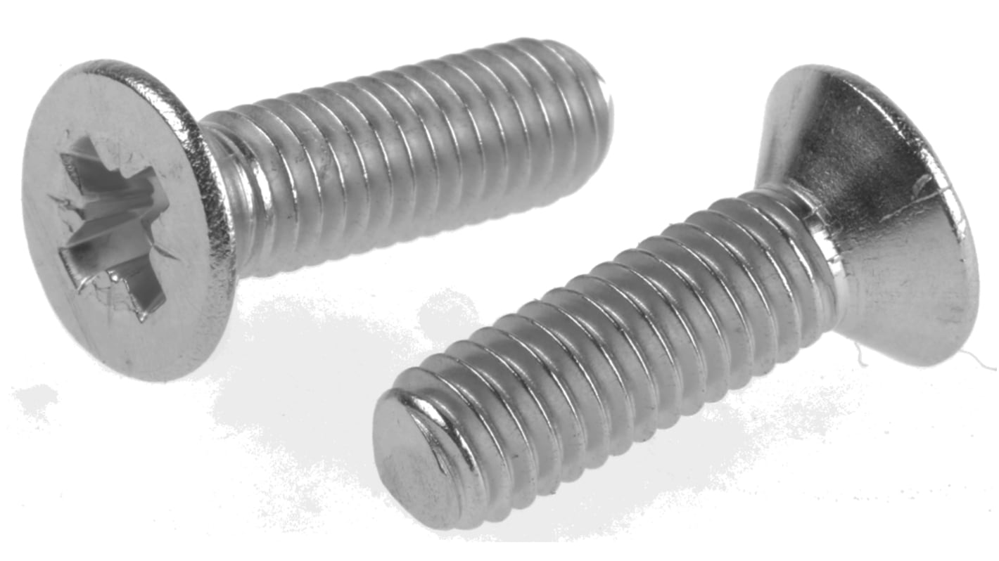 Śruby maszynowe M6 łeb z łbem stożkowym Stal nierdzewna długość 20.0mm skok 1.0mm