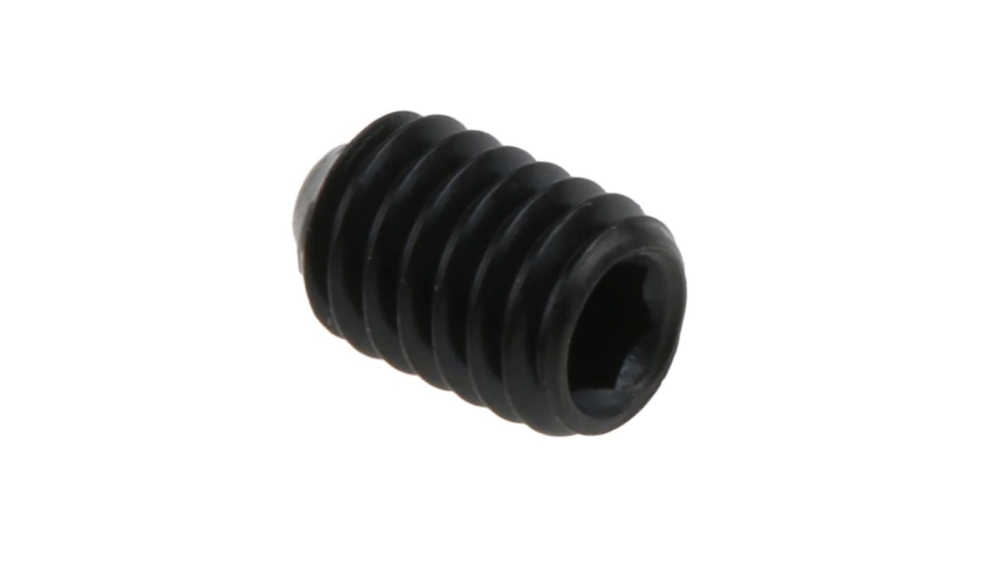Black, Self-Colour Steel Hex Socket Set M4 x 6mm Grub Screw