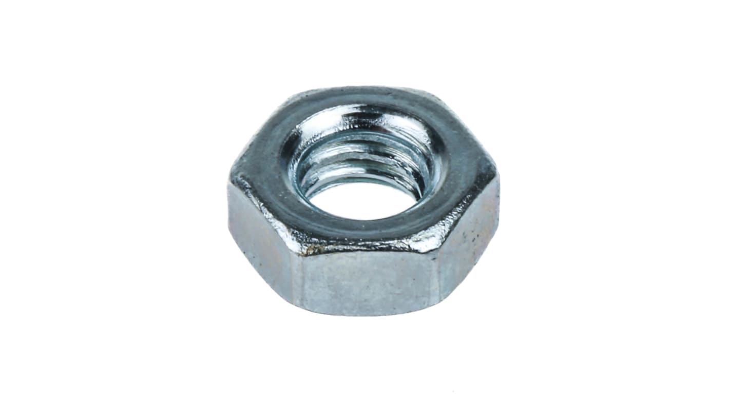 RS PRO Sechskantmuttern, M12 Stahl 19.0mm Glanzverzinkt DIN 934