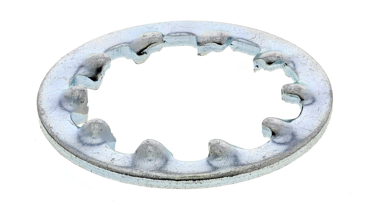 Bright Zinc Plated Steel Internal Tooth Shakeproof Washer, M12