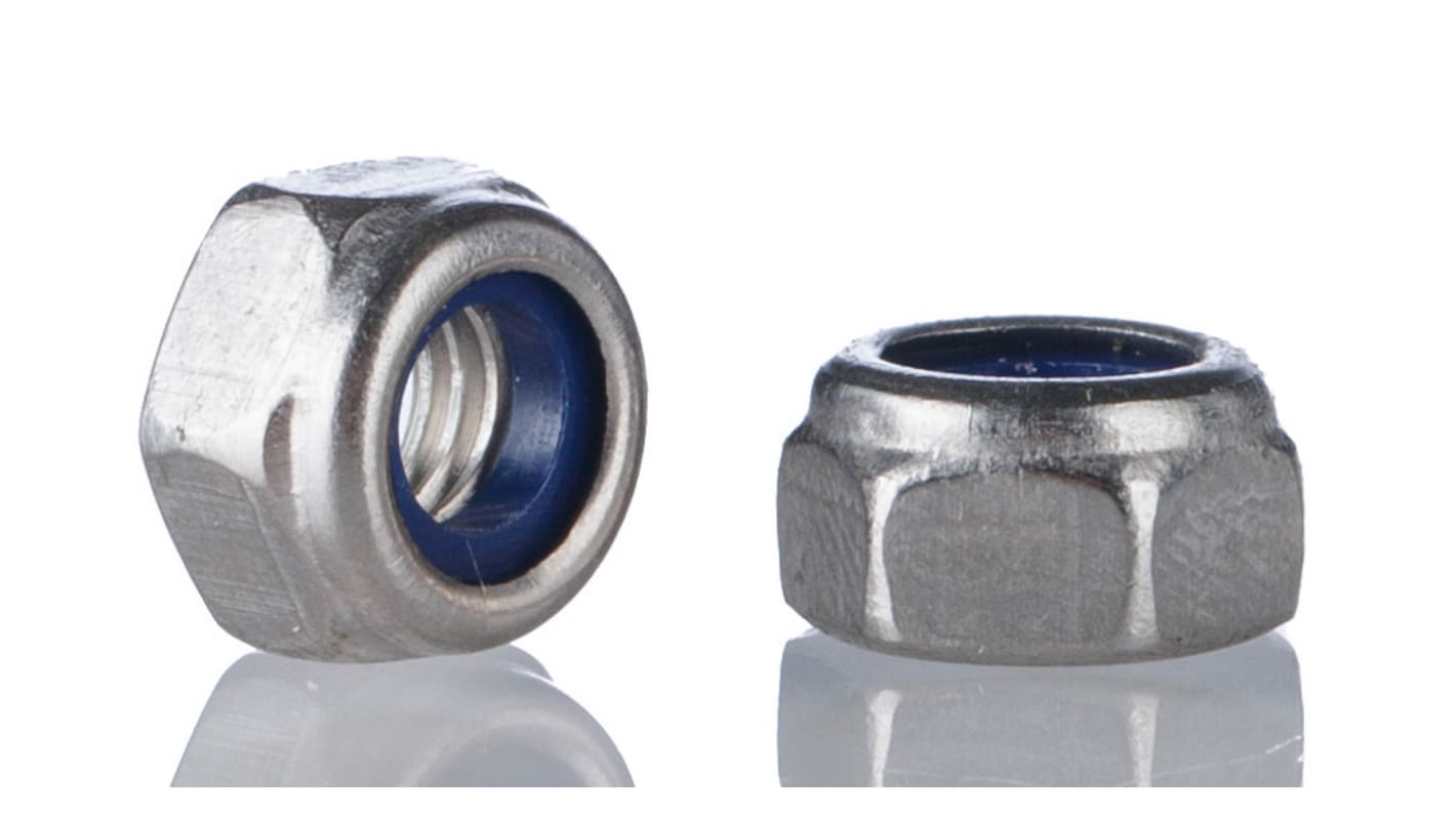 RS PRO, Bright Zinc Plated Steel Lock Nut, DIN 982, M10