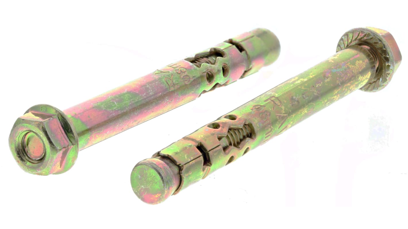 RawlPlug M6大头膨胀锚栓, 钢制, 65mm长, Φ8mm固定孔