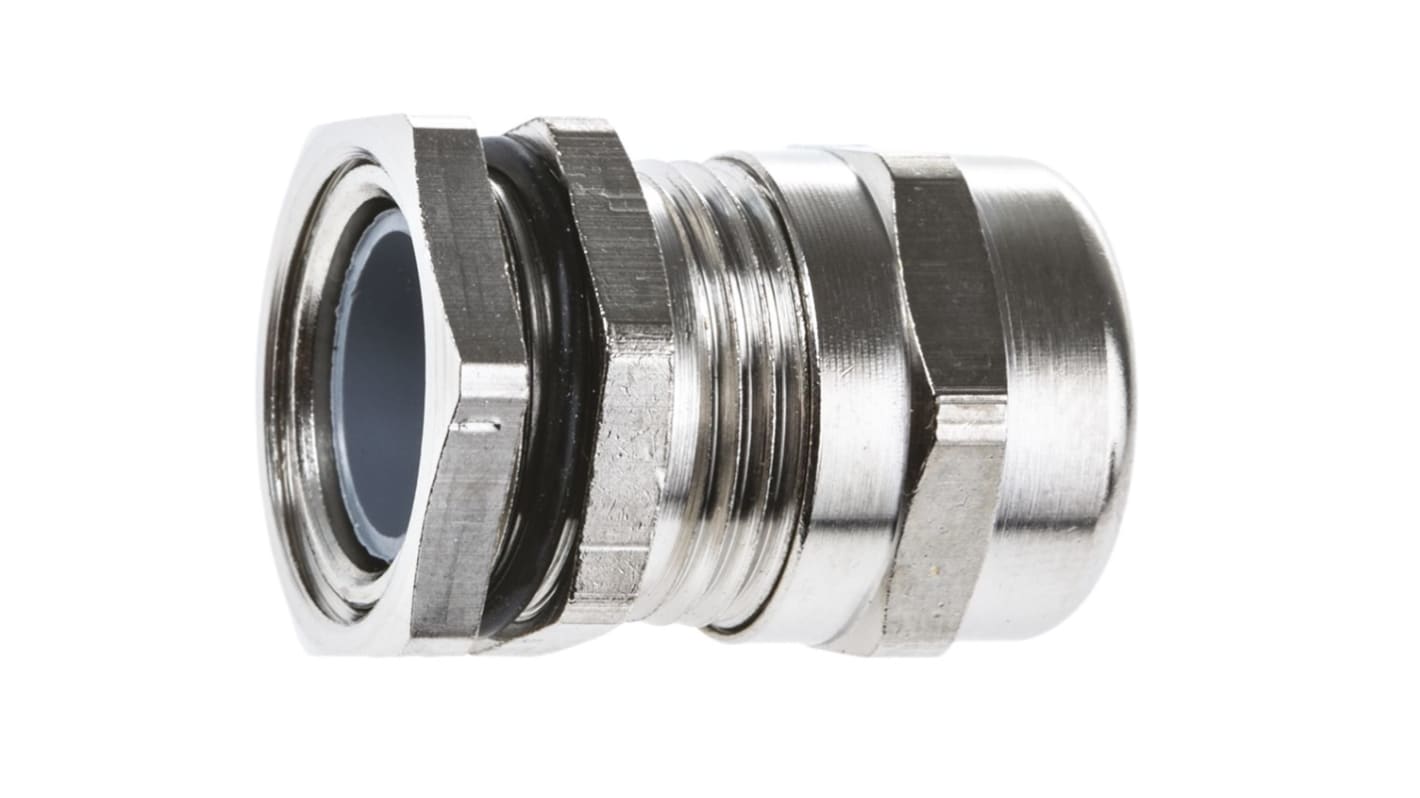 SIB SIB-TEC Series Metallic Nickel Plated Brass Cable Gland, PG11 Thread, 6mm Min, 11.5mm Max, IP68