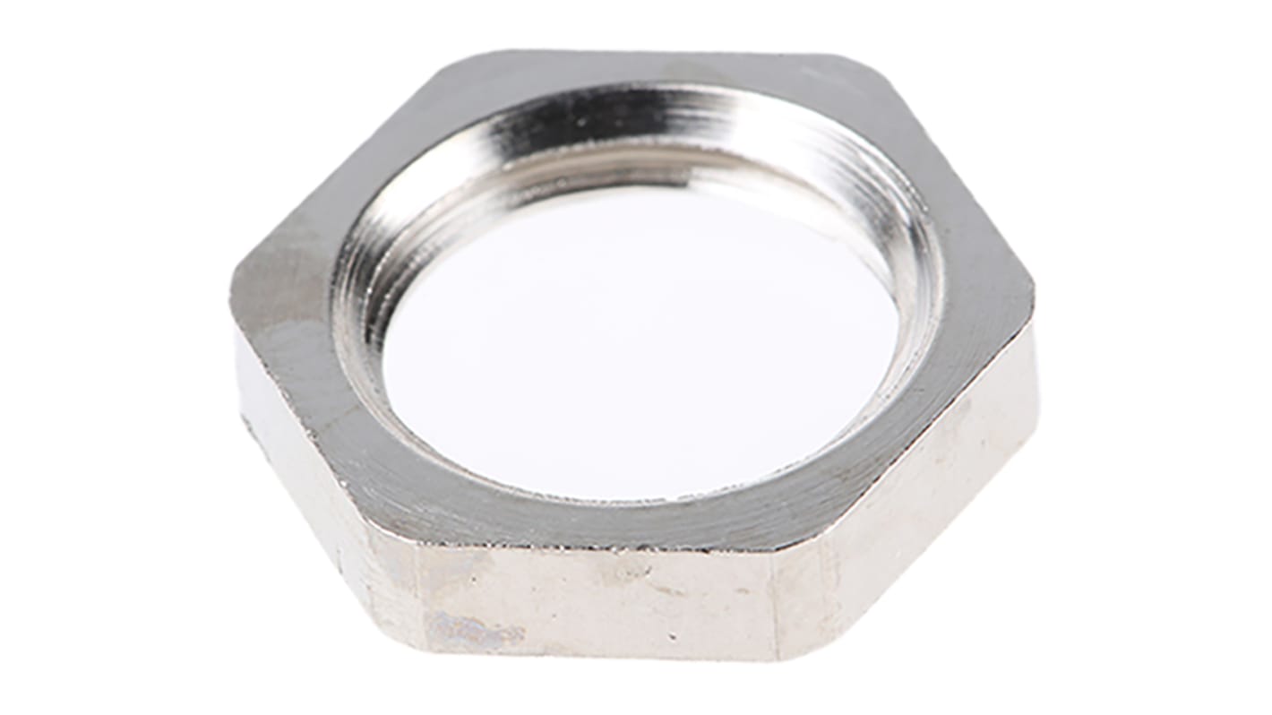 SIB Nickel Nickel Plated Brass Cable Gland Locknut, M12 Thread
