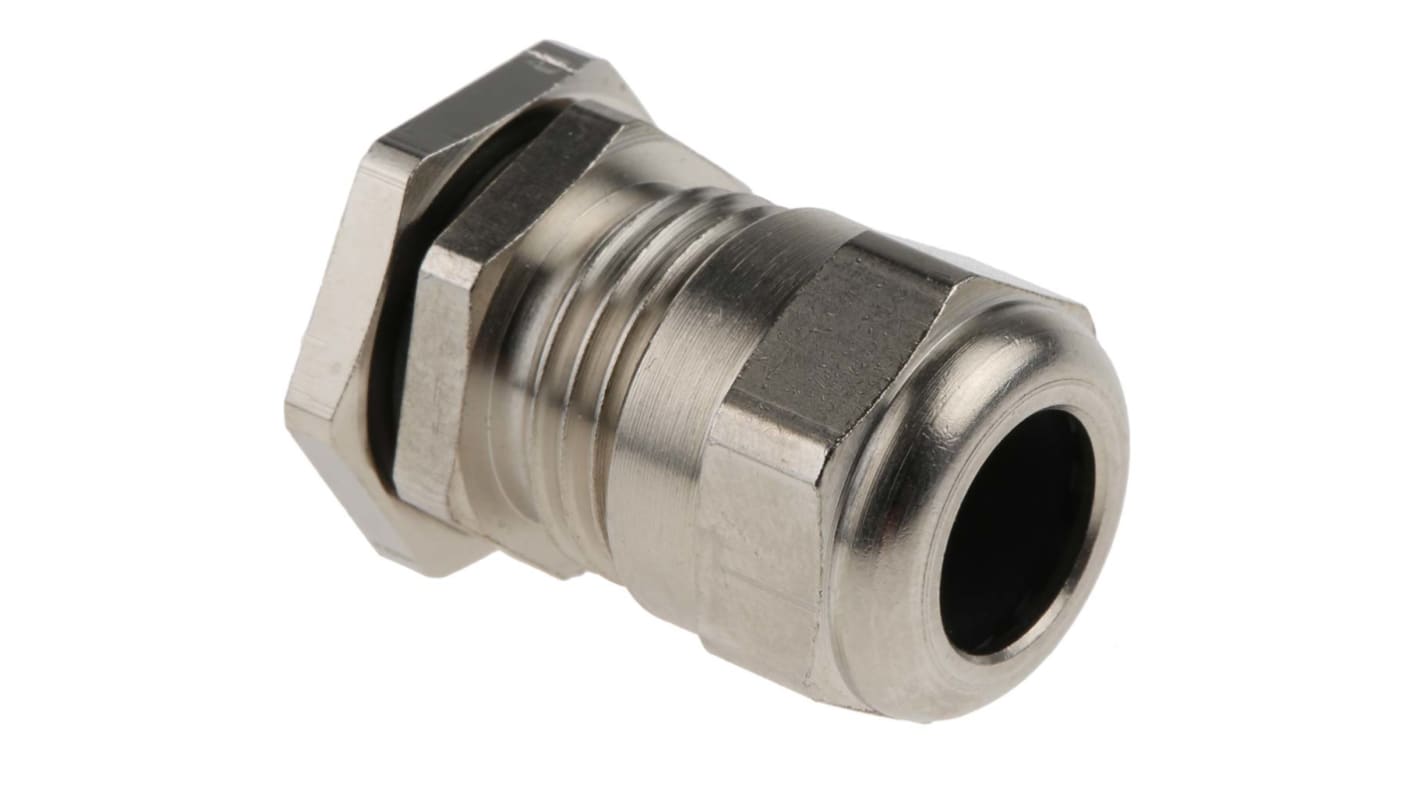 SIB SIB-TEC Series Metallic Nickel Plated Brass Cable Gland, PG9 Thread, 4mm min., 9.5mm max., IP68