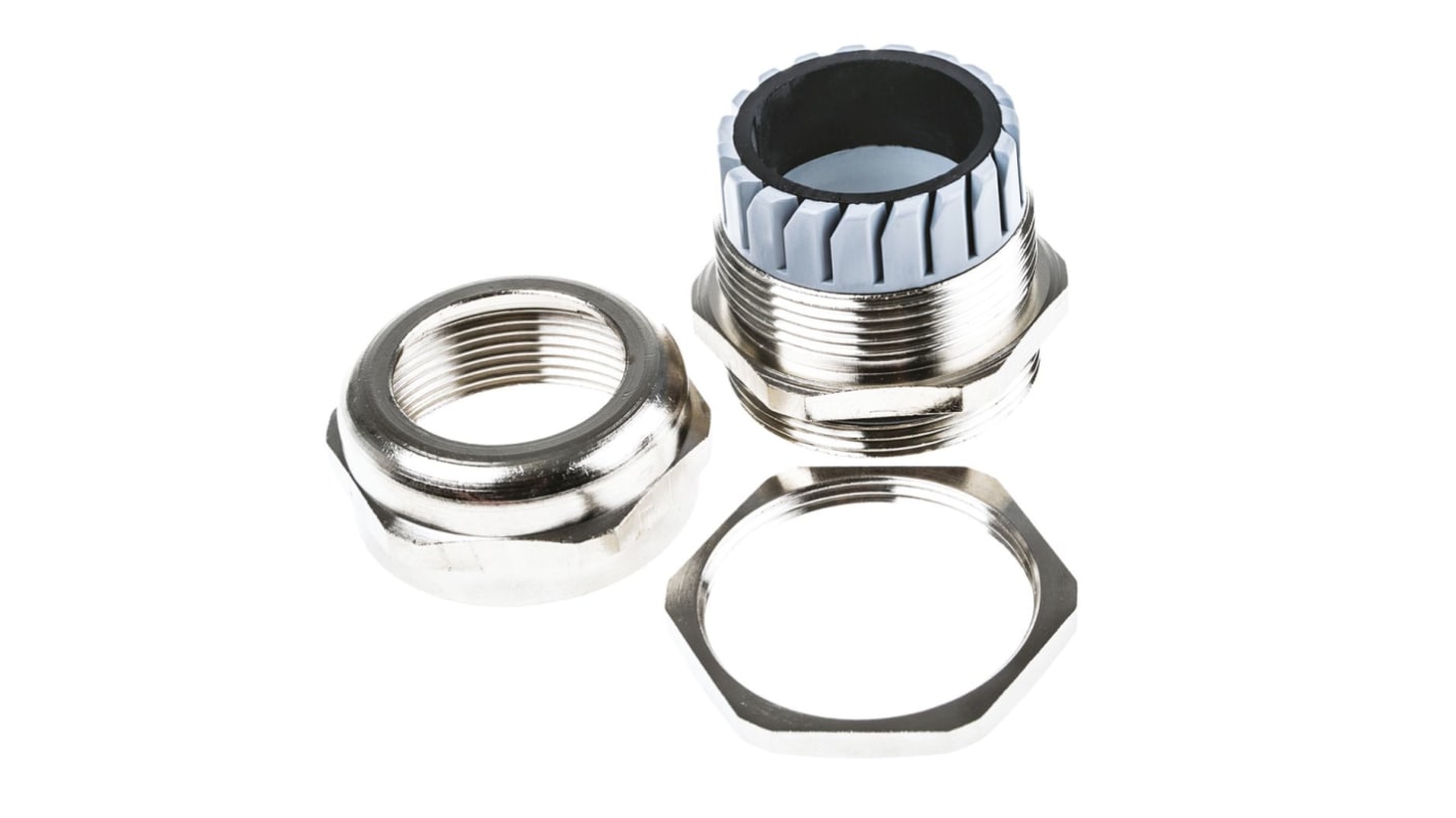 SIB SIB-TEC Series Metallic Nickel Plated Brass Cable Gland, PG29 Thread, 16mm min., 26mm max., IP68