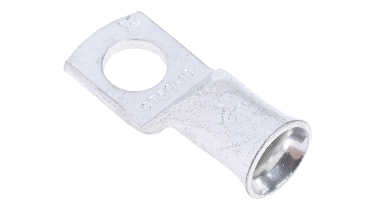 RS PRO Uninsulated Tubular Ring Terminal, M10 Stud Size to 50mm² Wire Size