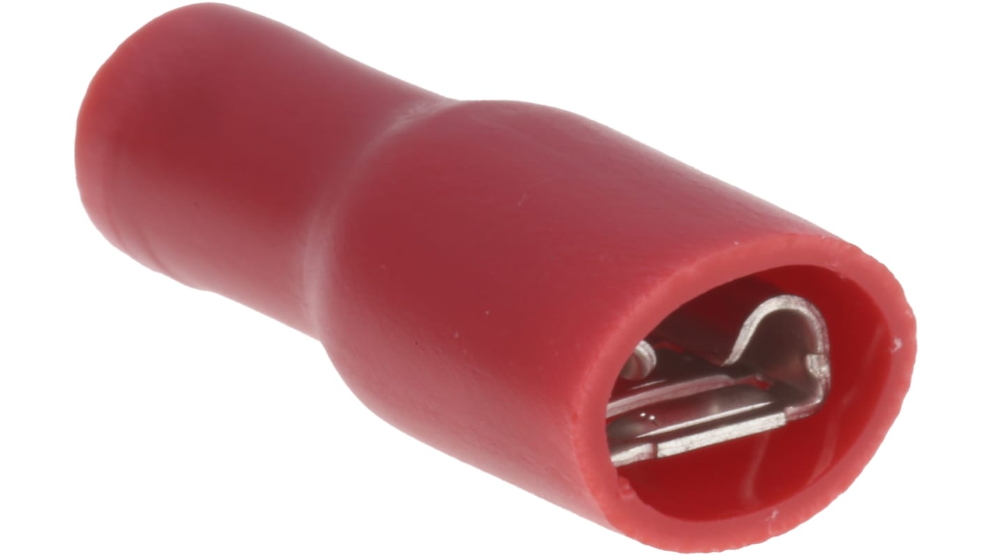 RS PRO Red Insulated Female Spade Connector, Receptacle, 4.8 x 0.5mm Tab Size, 0.5mm² to 1.5mm²