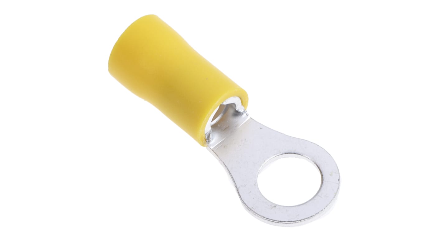 RS PRO Insulated Ring Terminal, M6 Stud Size, 2.5mm² to 6mm² Wire Size, Yellow