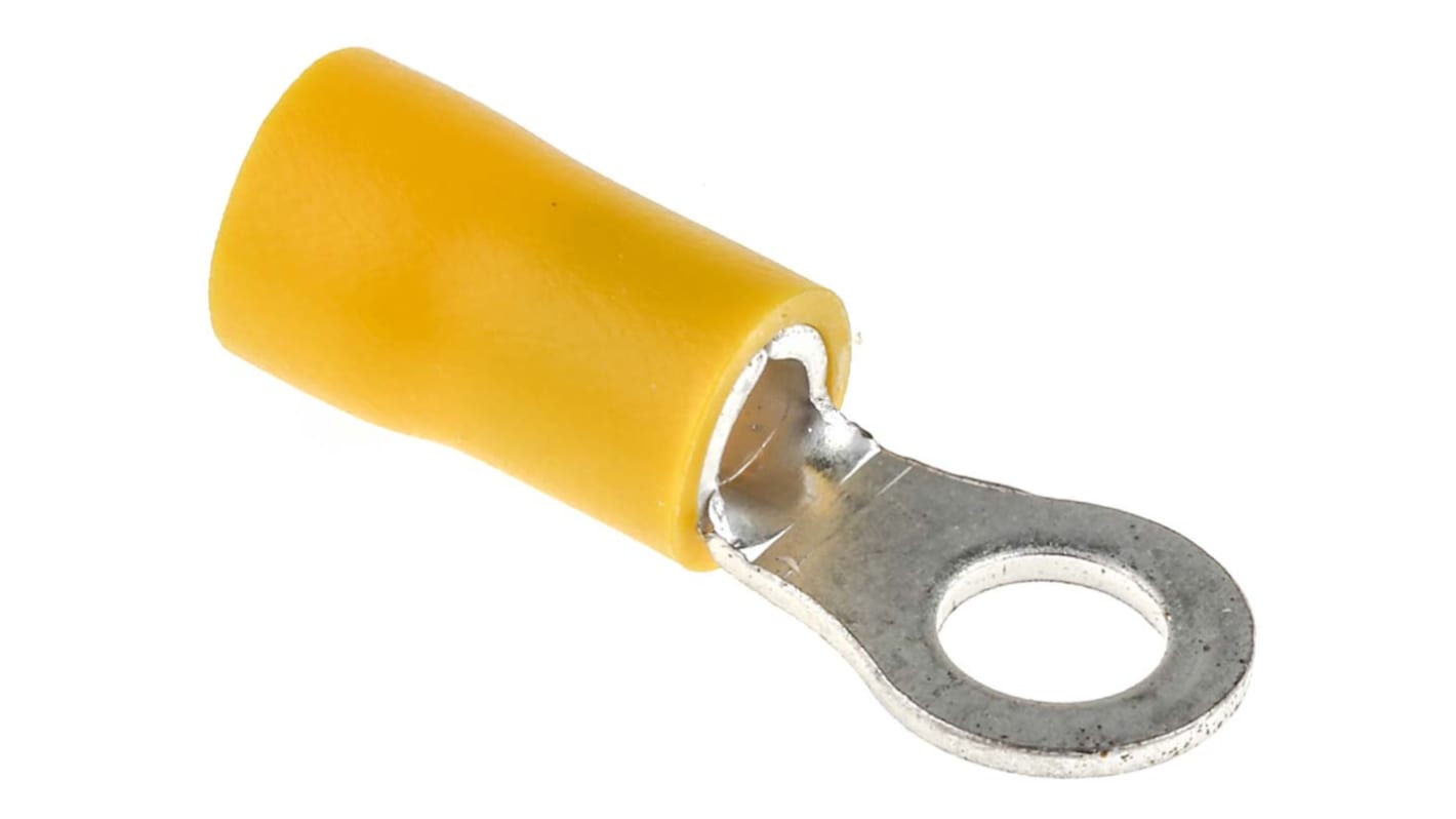 RS PRO Insulated Ring Terminal, M5 Stud Size, 2.5mm² to 6mm² Wire Size, Yellow