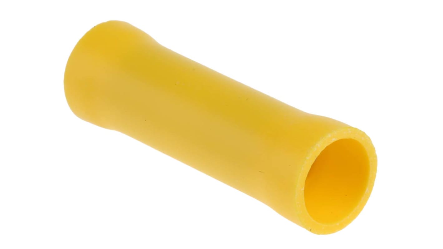 RS PRO Butt Splice Connector, Yellow, Insulated, Tin 12 → 10 AWG