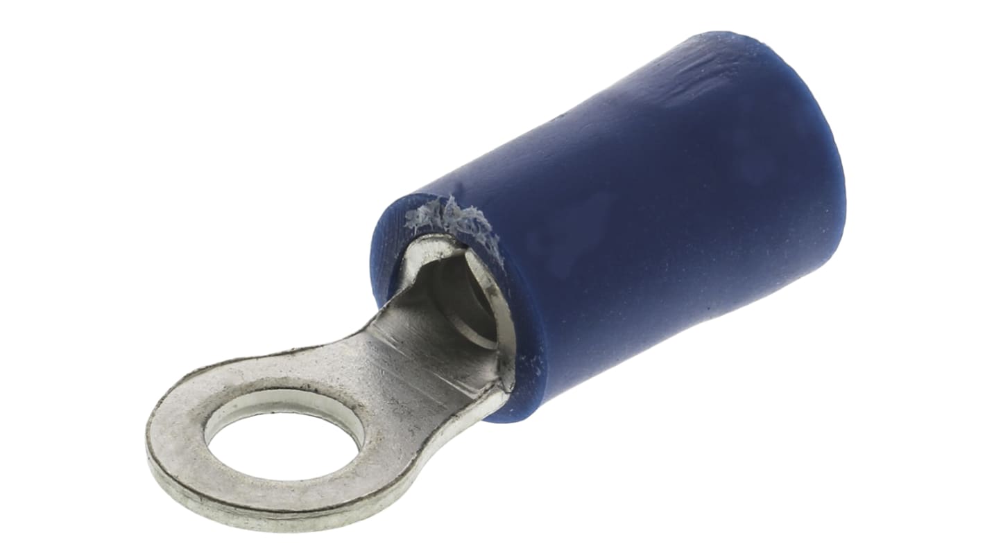 RS PRO Insulated Crimp Ring Terminal, M3.5 Stud Size, 1.5mm² to 2.5mm² Wire Size, Blue