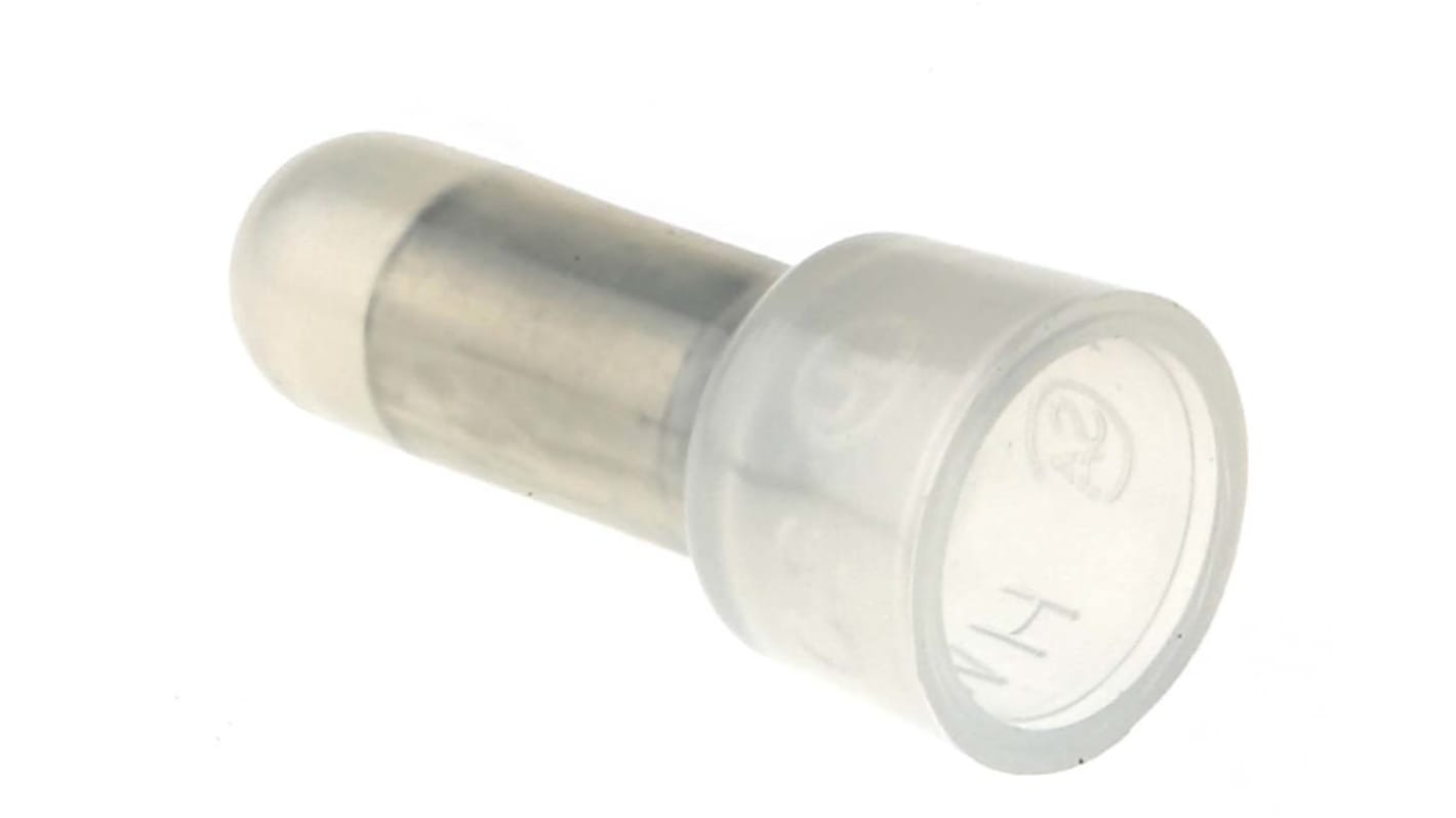 RS PRO Closed End Splice Connector, Clear, Insulated, Tin 0.5 → 1.5 mm²