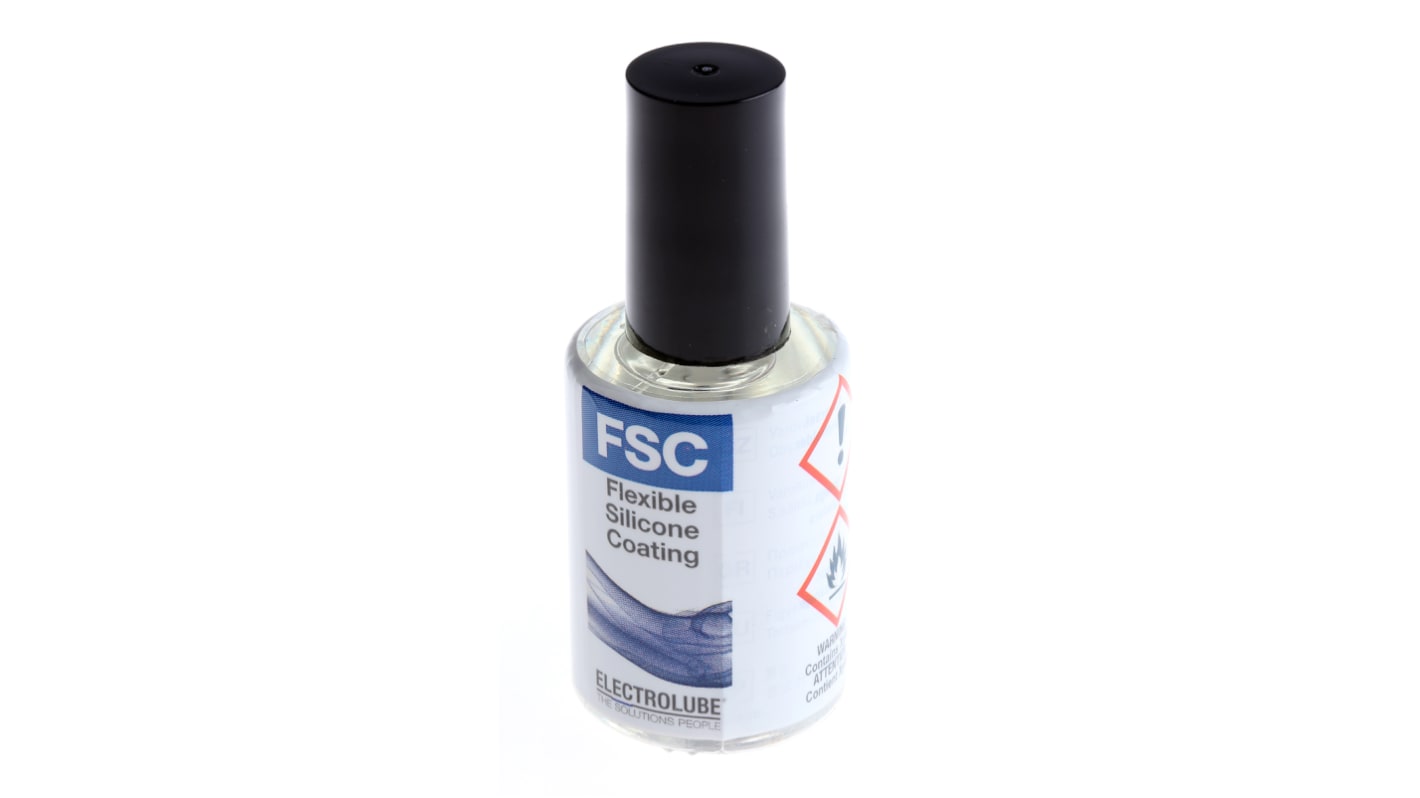 Electrolube Transparent Silicone Resin Conformal Coating, 15 ml Bottle, -50°C min, +125°C max