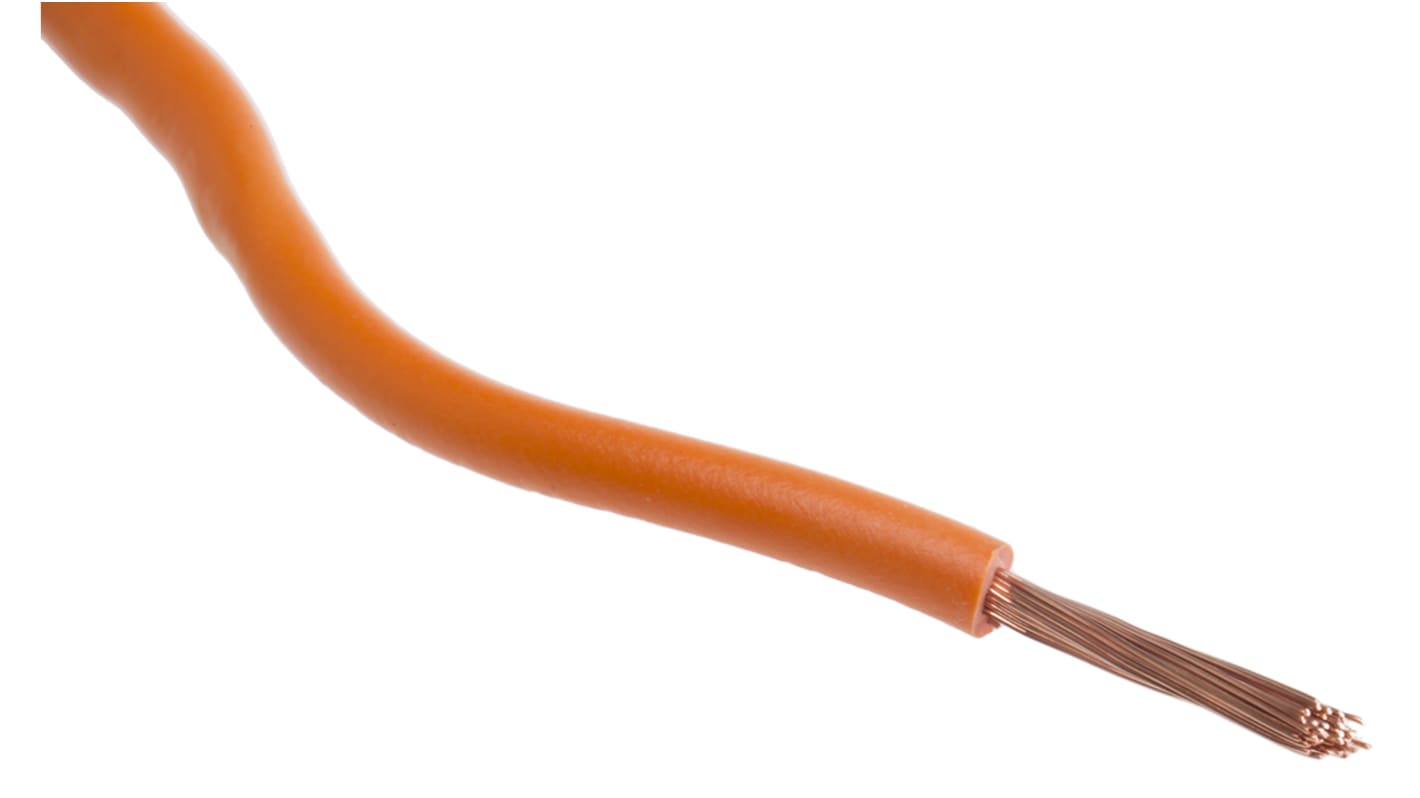 RS PRO Orange 2.5 mm² Hook Up Wire, 13 AWG, 100m, PVC Insulation