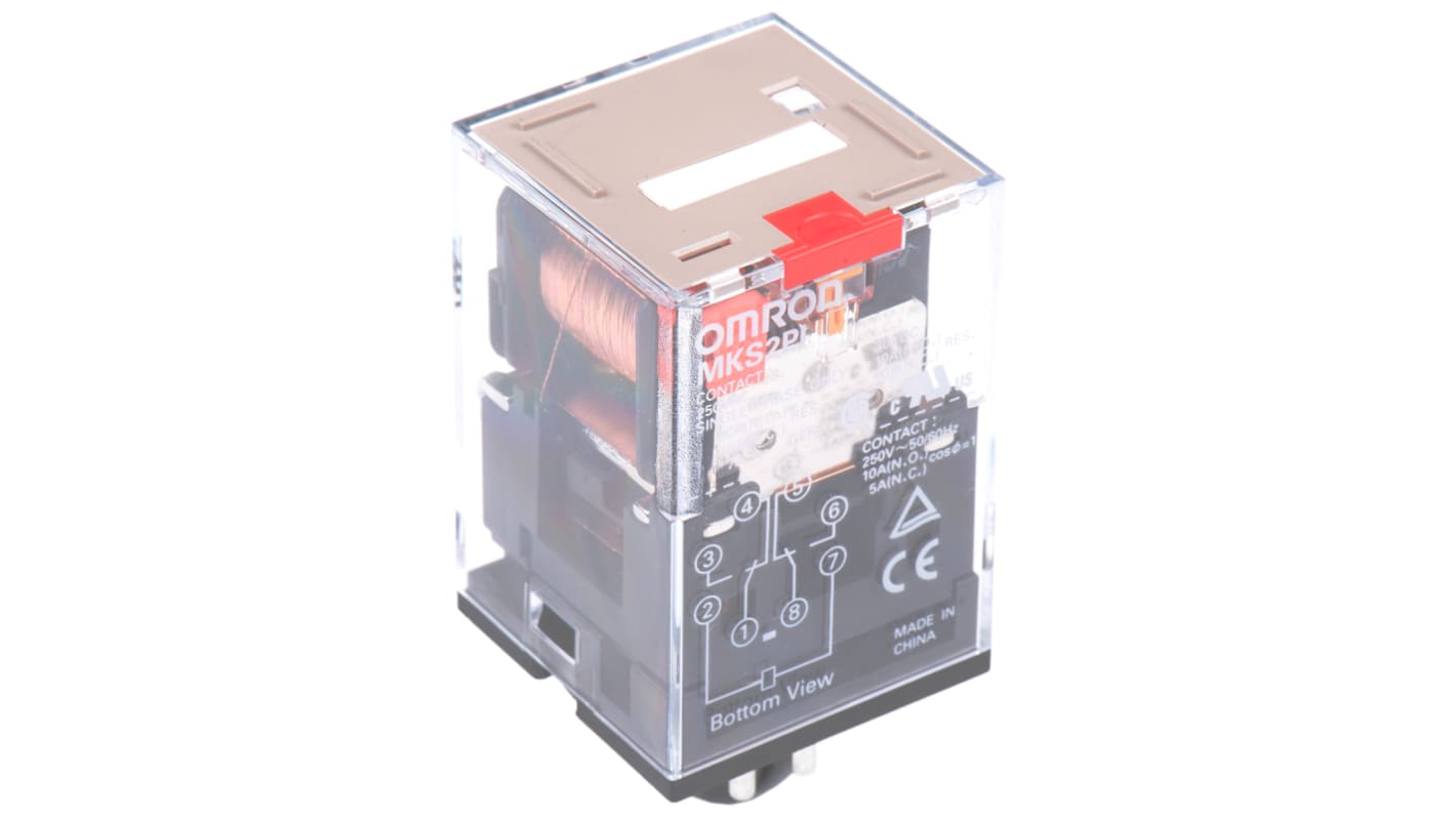 Omron Plug In Relay, 110V ac Coil, 10A Switching Current, DPDT