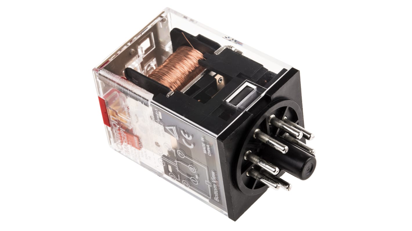 Omron Plug In Relay, 24V ac Coil, 10A Switching Current, DPDT
