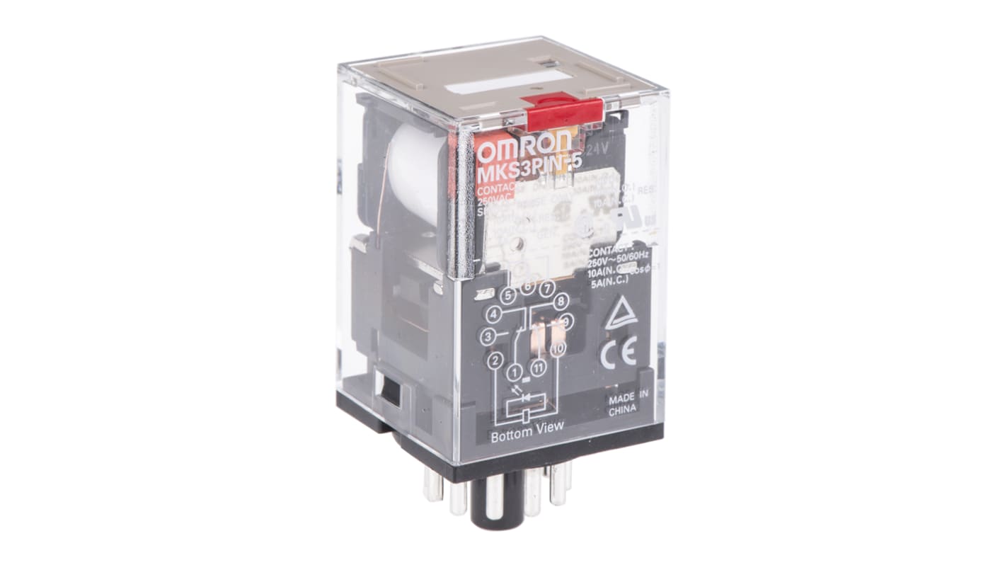 Omron Plug In Relay, 24V ac Coil, 10A Switching Current, 3PDT