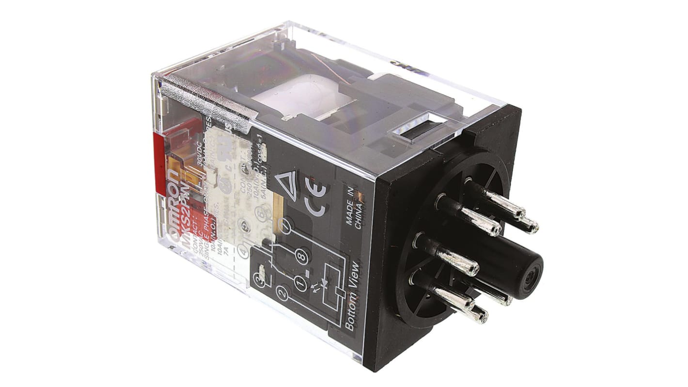 Omron Plug In Power Relay, 110V ac Coil, 10A Switching Current, DPDT