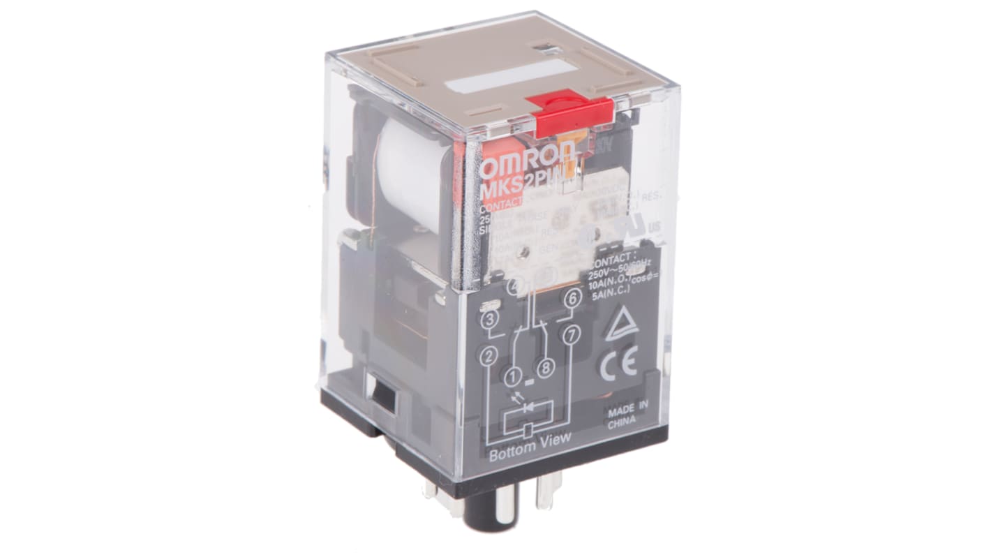 オムロン パワーリレー, 230V ac, 2c接点, 10A, プラグイン