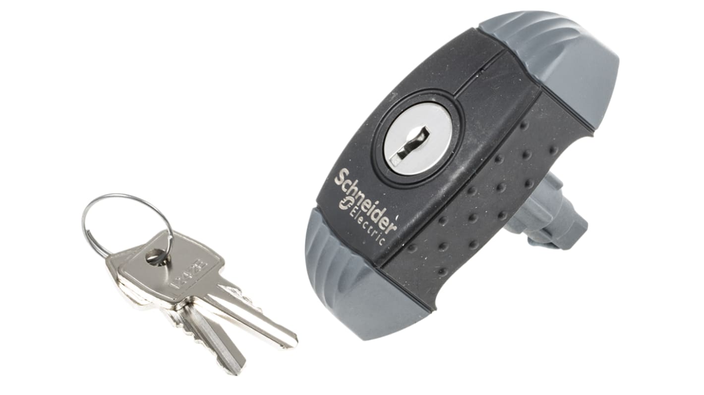 Maniglia di blocco Schneider Electric NSYAEDL1242S3D Nero, grigio, Maniglia a T