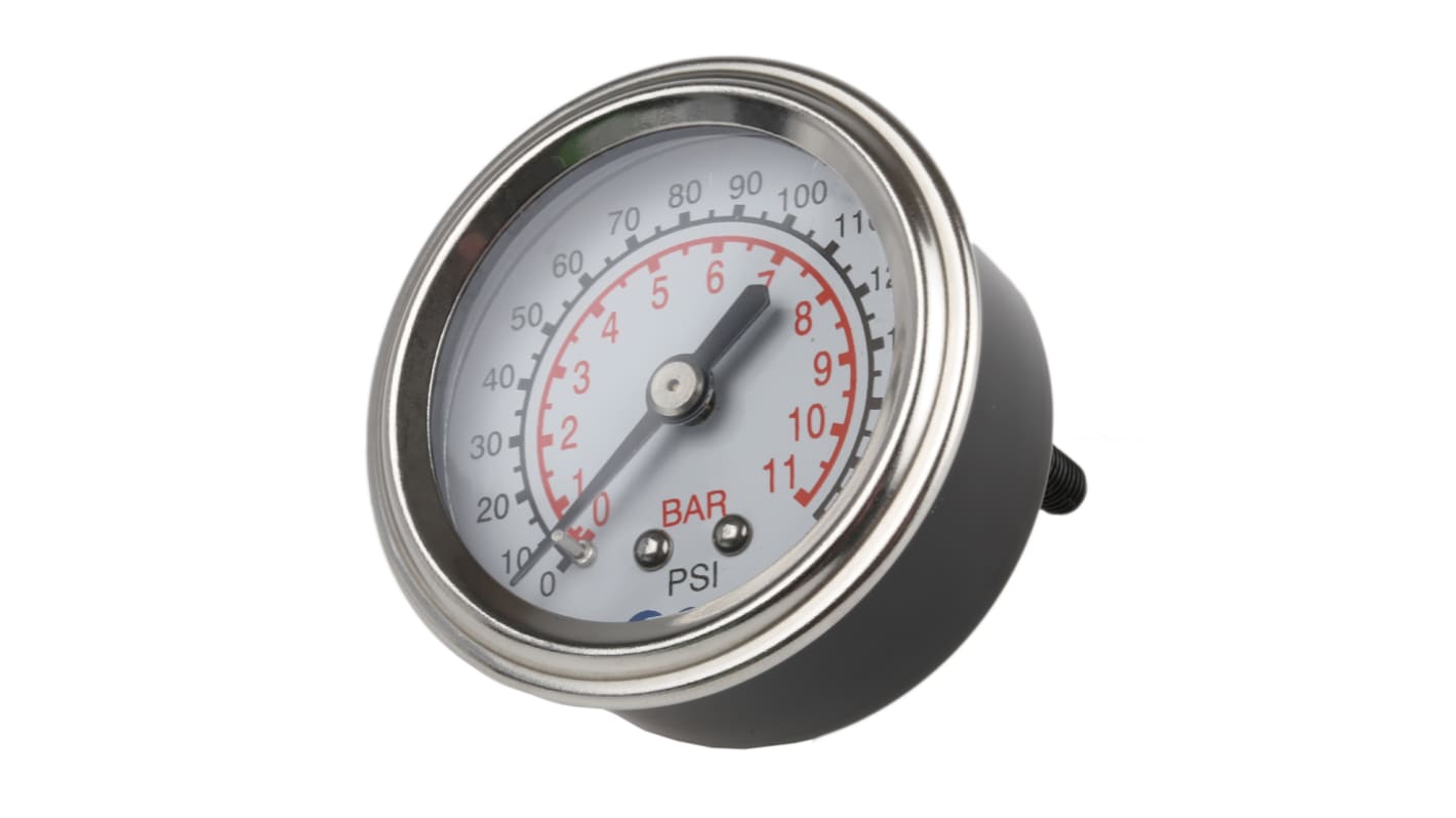 SMC Analogue Pressure Gauge 10bar Back Entry 54mm Outside Diameter, UKAS