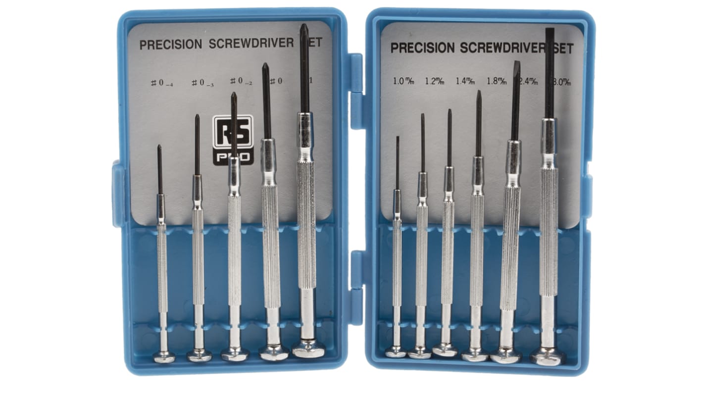 RS PRO Phillips; Slotted Precision Screwdriver Set, 11-Piece