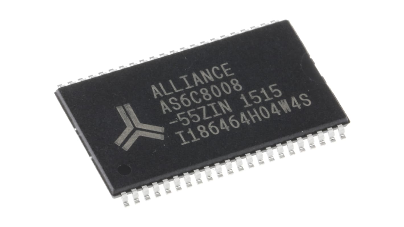 Alliance Memory 8MBit LowPower SRAM 1M, 8bit / Wort 20bit, 2,7 V bis 5,5 V, TSOP 44-Pin