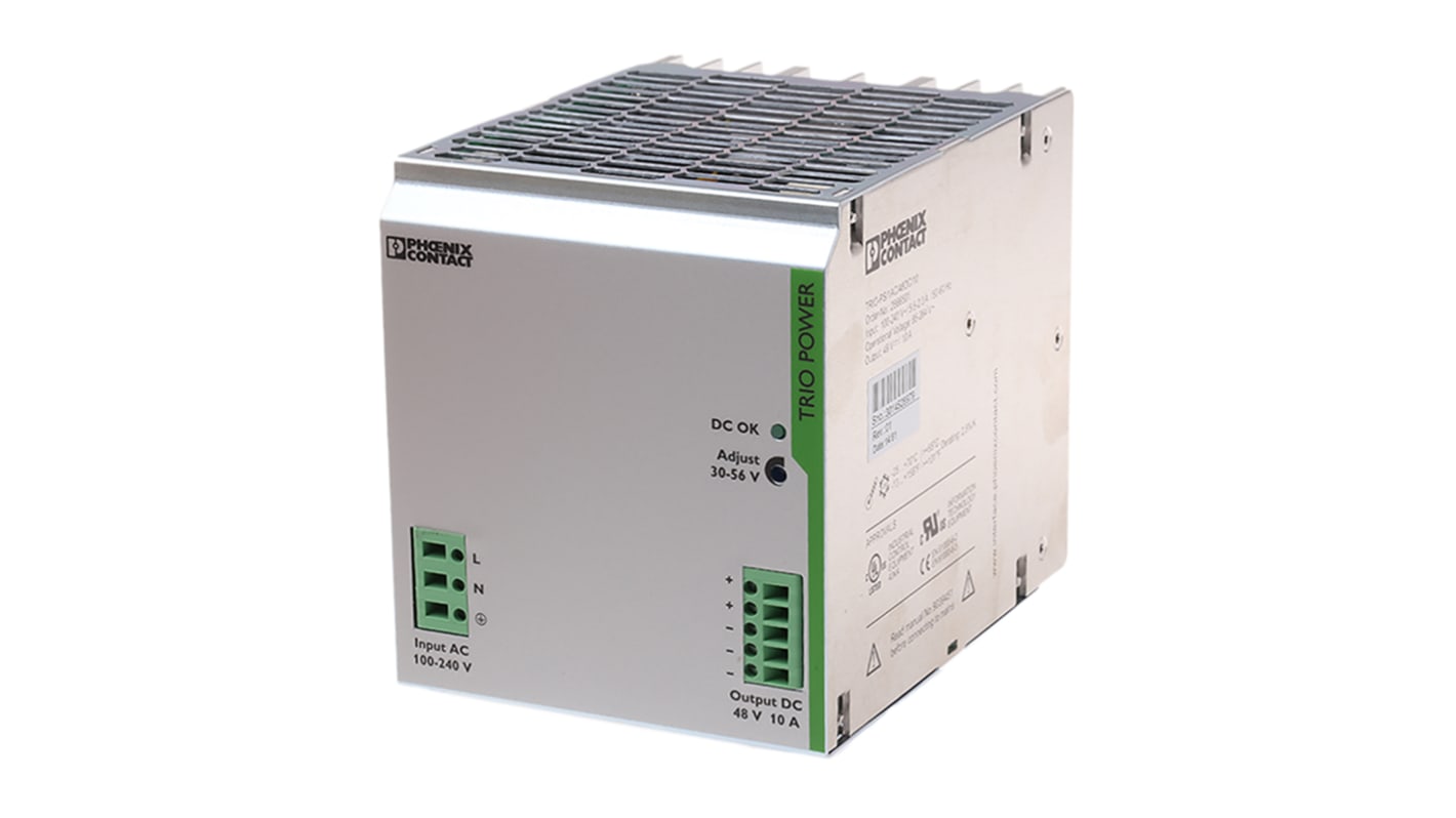フエニックスコンタクト TRIO POWER DINレール取付け用スイッチング電源 48V dc, 10A, 480W