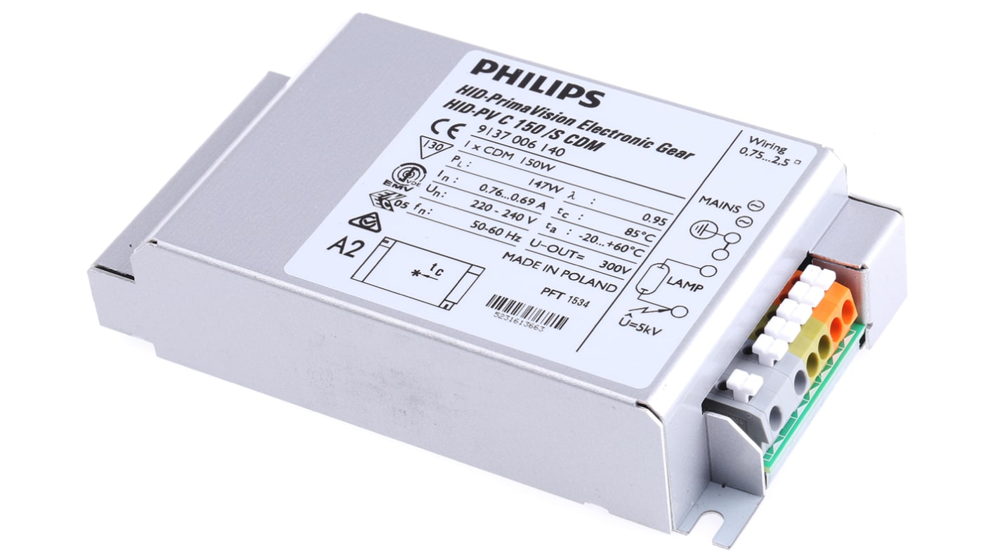 Předřadník osvětlovacích těles elektronický, 150 W pro Keramický halogenid, 220→ 240 V