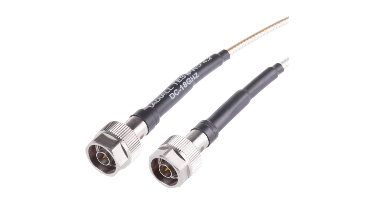 Radiall Male N Type to Male N Type Coaxial Cable, 1.2m, Terminated