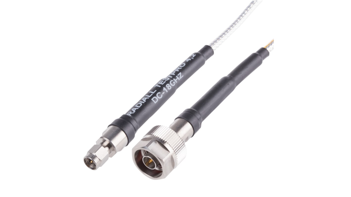 Radiall Male SMA to Male N Type Coaxial Cable, 1.8m, Terminated