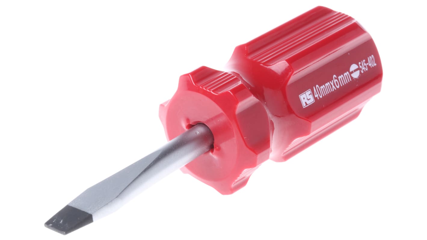 RS PRO Flat Screwdriver, 1/4 in Tip, 38 mm Blade