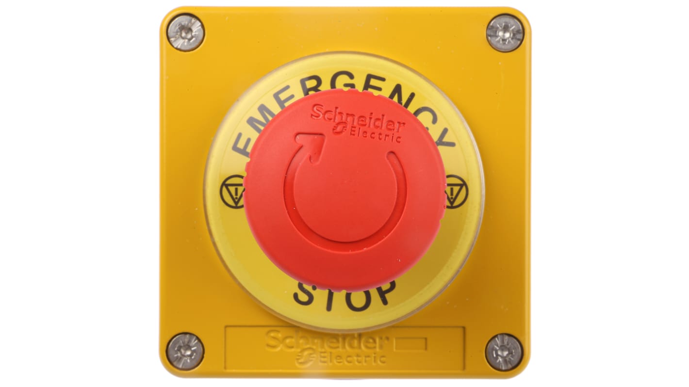 Schneider Electric Yellow Zinc Alloy Harmony XAP Turn Button Control Station - 1 Hole 22mm Diameter