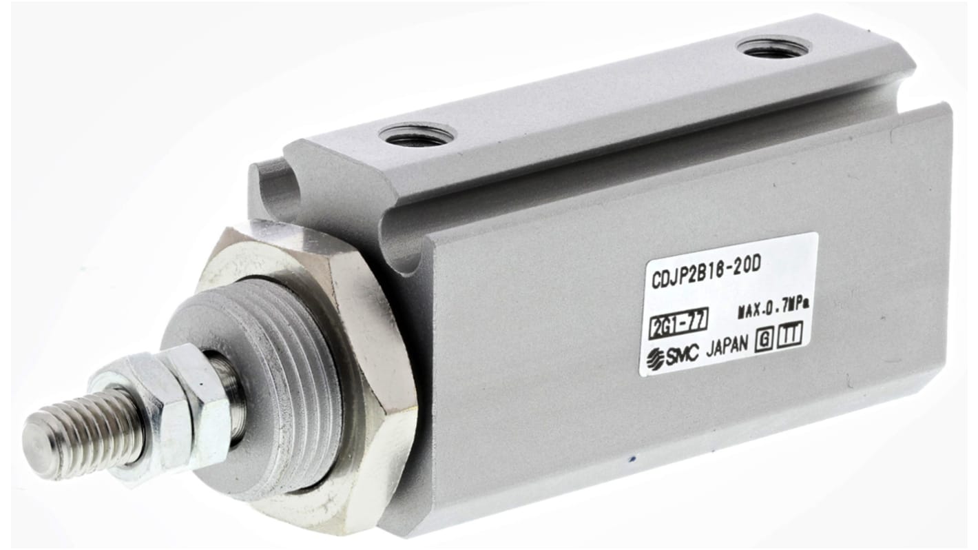 SMC CJP2 Pneumatikzylinder doppeltwirkend, Bohrung Ø 16mm / Hub 20mm, bis 0,7 MPa