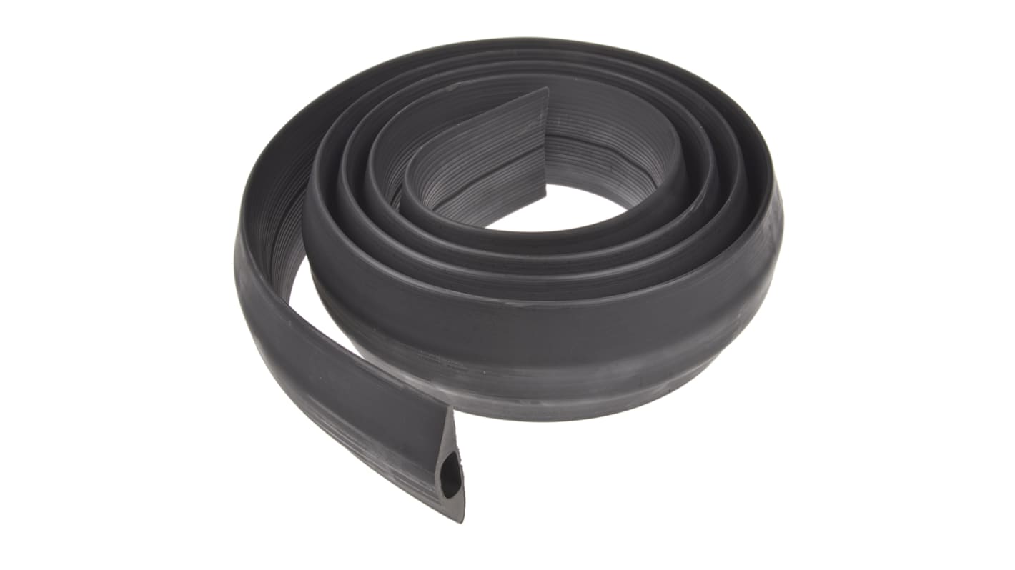 RS PRO 3m Black Cable Cover in Rubber, 30mm Inside dia.