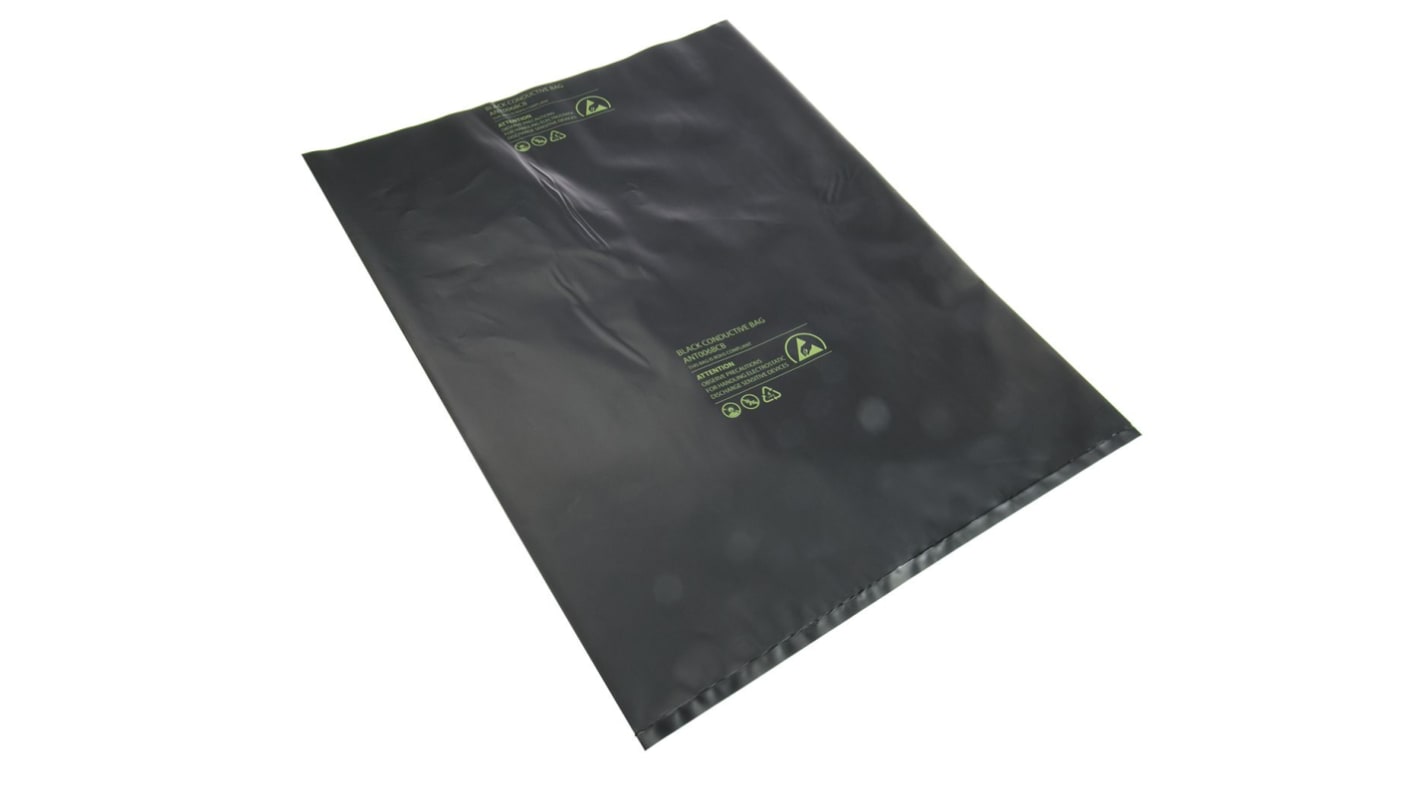 Sacchetto ESD RS PRO 305mm x 406mm x 0.075mm, col. Nero, 10 pz.