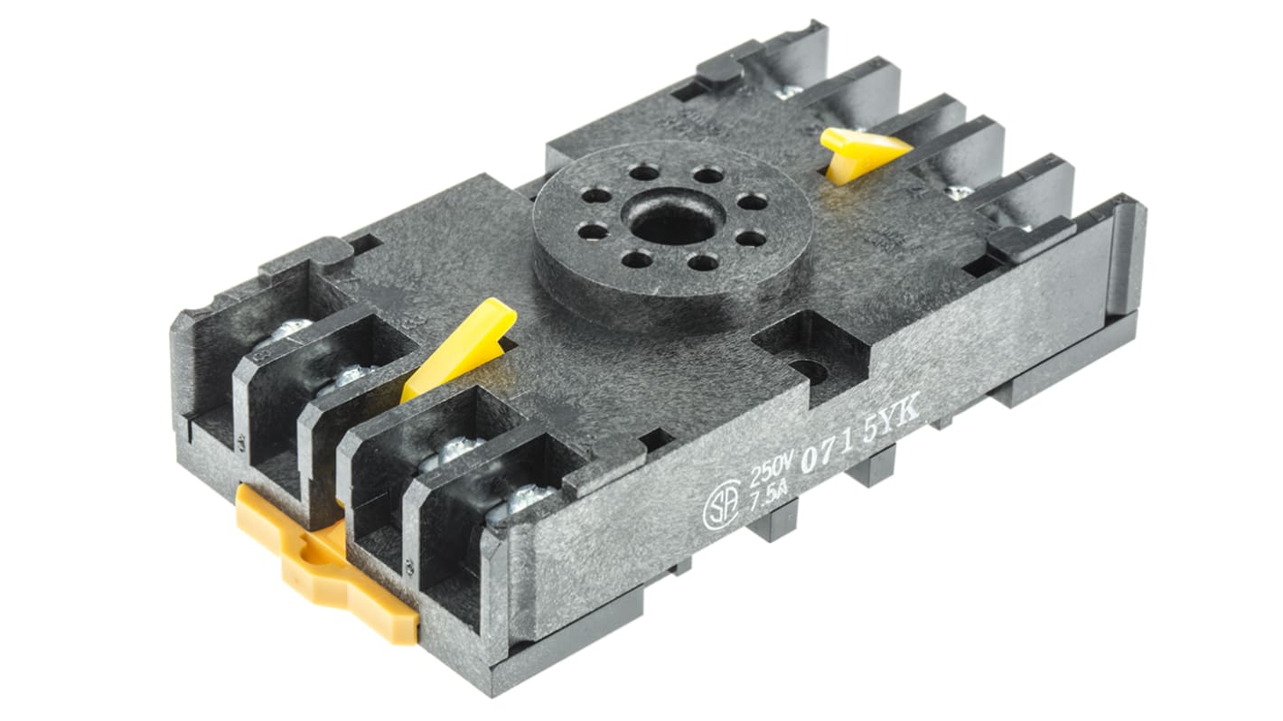 Omron 8 Pin 230V ac DIN Rail Relay Socket, for use with G4Q Series