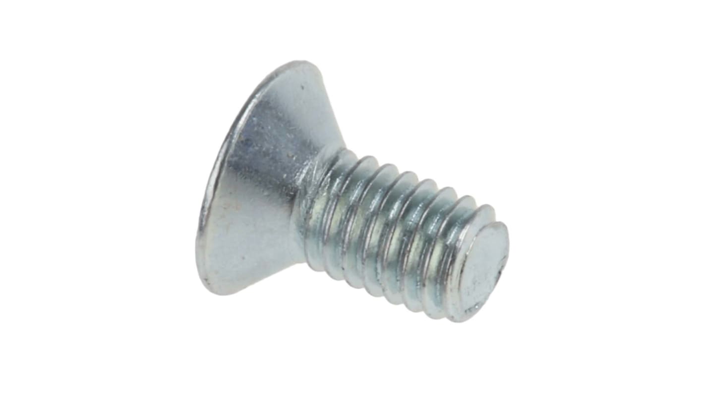 RS PRO Pozi Countersunk Steel Machine Screws DIN 965 x 6.0mm