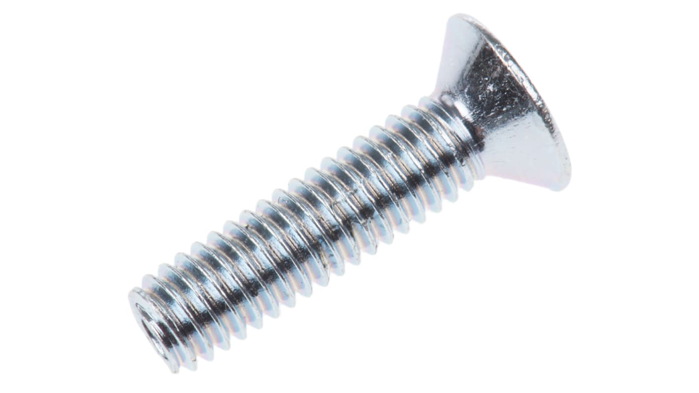 RS PRO Pozi Countersunk Steel Machine Screws DIN 965 x 16.0mm