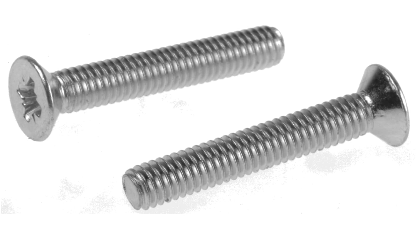 Śruby maszynowe M4 łeb z łbem stożkowym Stalowe długość 25.0mm skok 0.70mm
