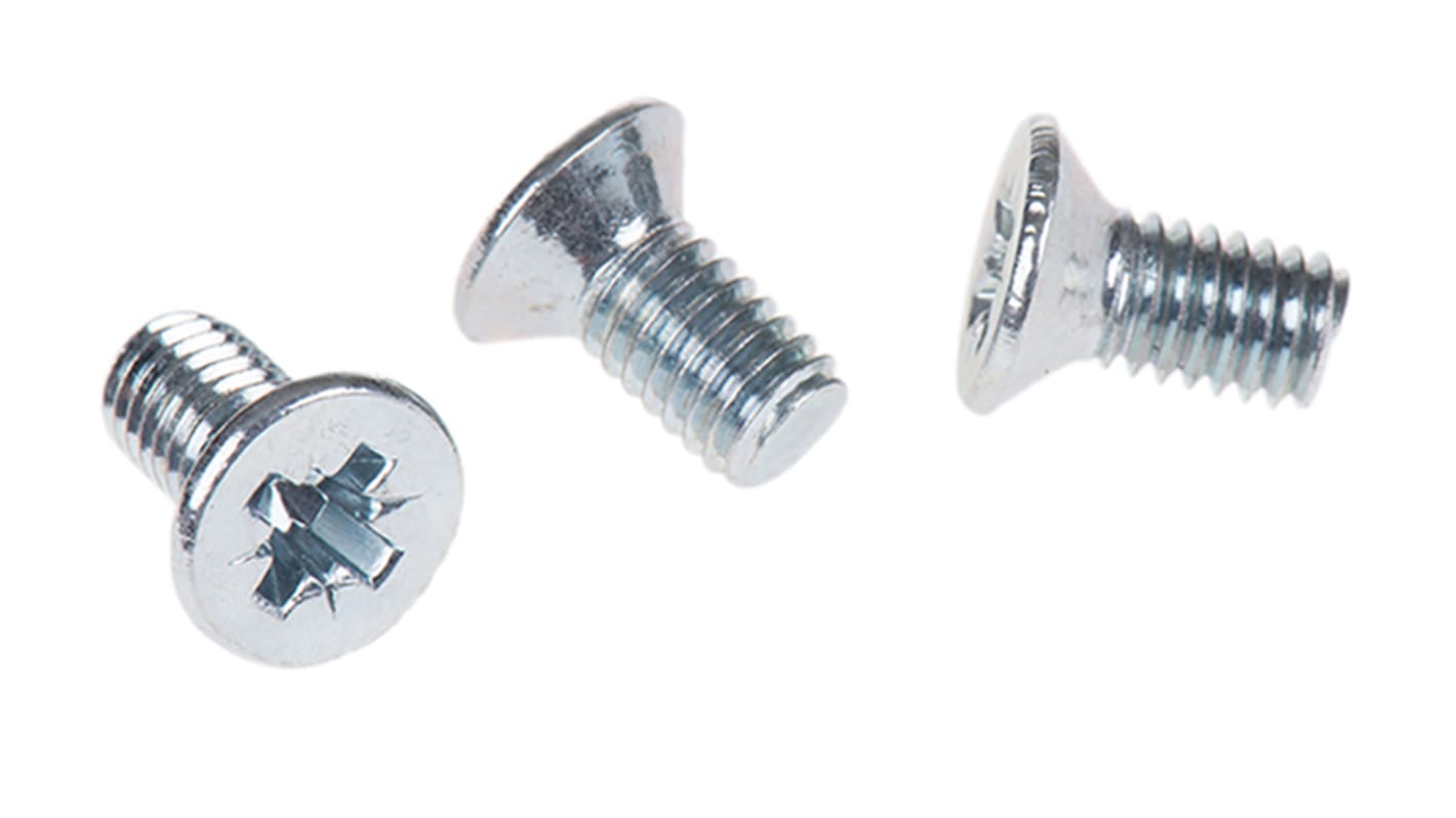 Śruby maszynowe M6 łeb z łbem stożkowym Stalowe długość 12.0mm skok 1.0mm